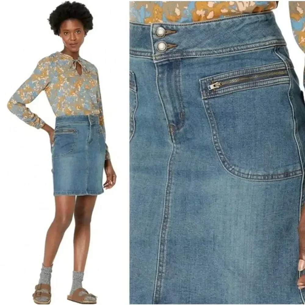NWT Prana Broadway Denim Skirt in True Blue‎